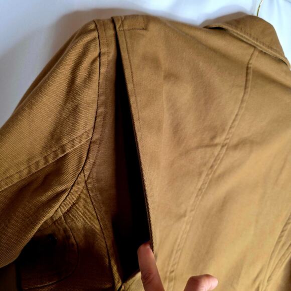 Duluth Trading L Firehose Brown Heavy duty Utility Jacket n Blazer Multi pokts - Picture 13 of 16